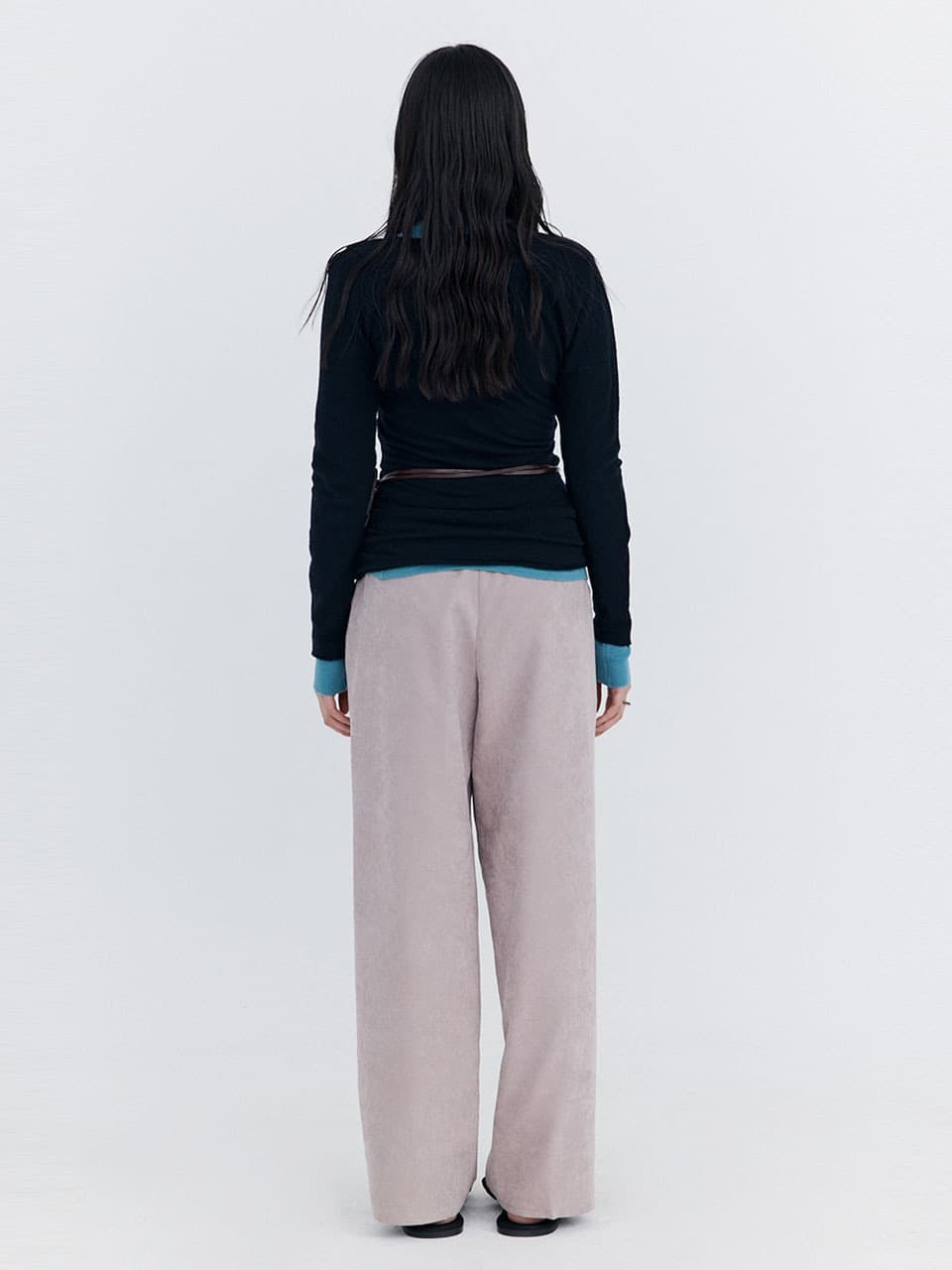 Wool Drape T-shirt — Navy — vue 5