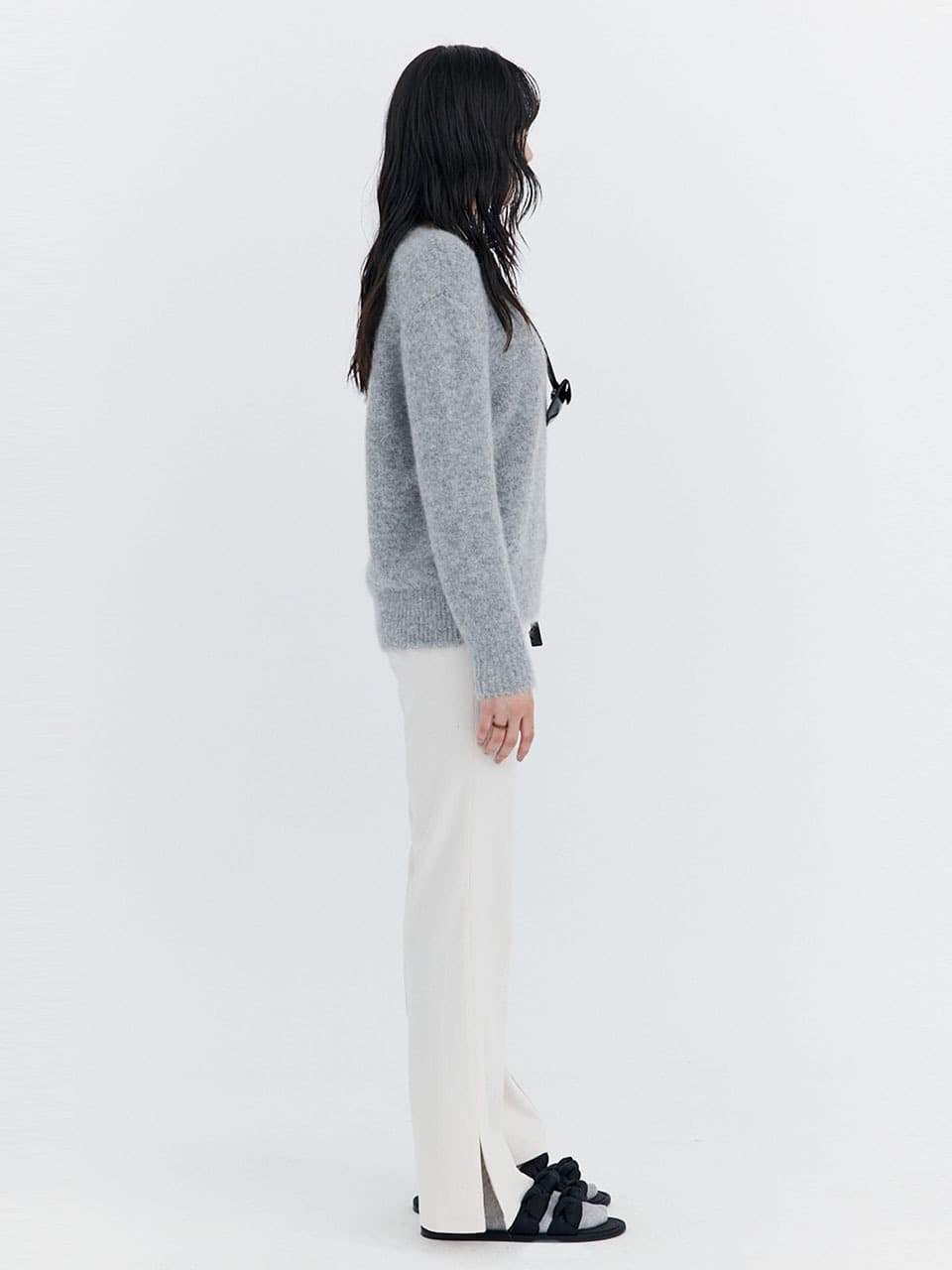 Corduroy semi-Bootcut Pants — Ivory — vue 2