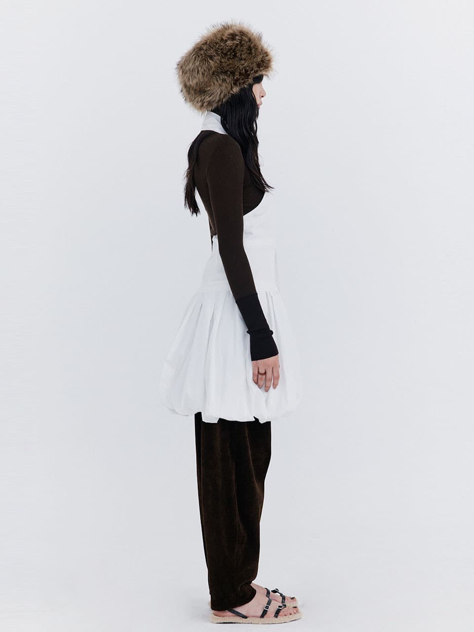 Balloon Layered Dress — White — vue 8
