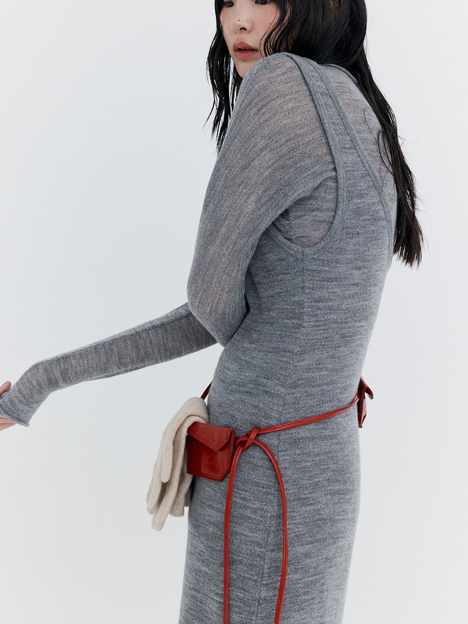 Wool Sleeveless Dress — Melange — vue 3