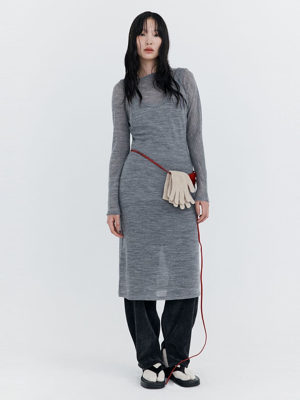 Wool Sleeveless Dress — Melange — vue 1