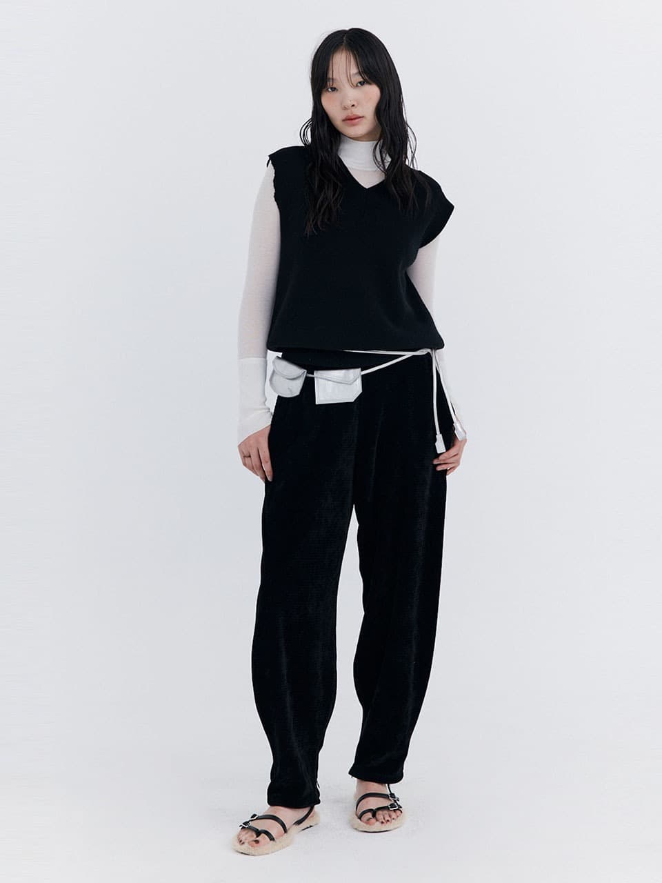 Damage Knit Vest — Black — vue 1