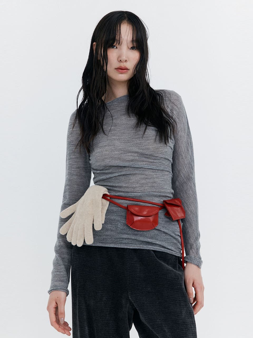 Corduroy Balloon Pants — Charcoal — vue 6