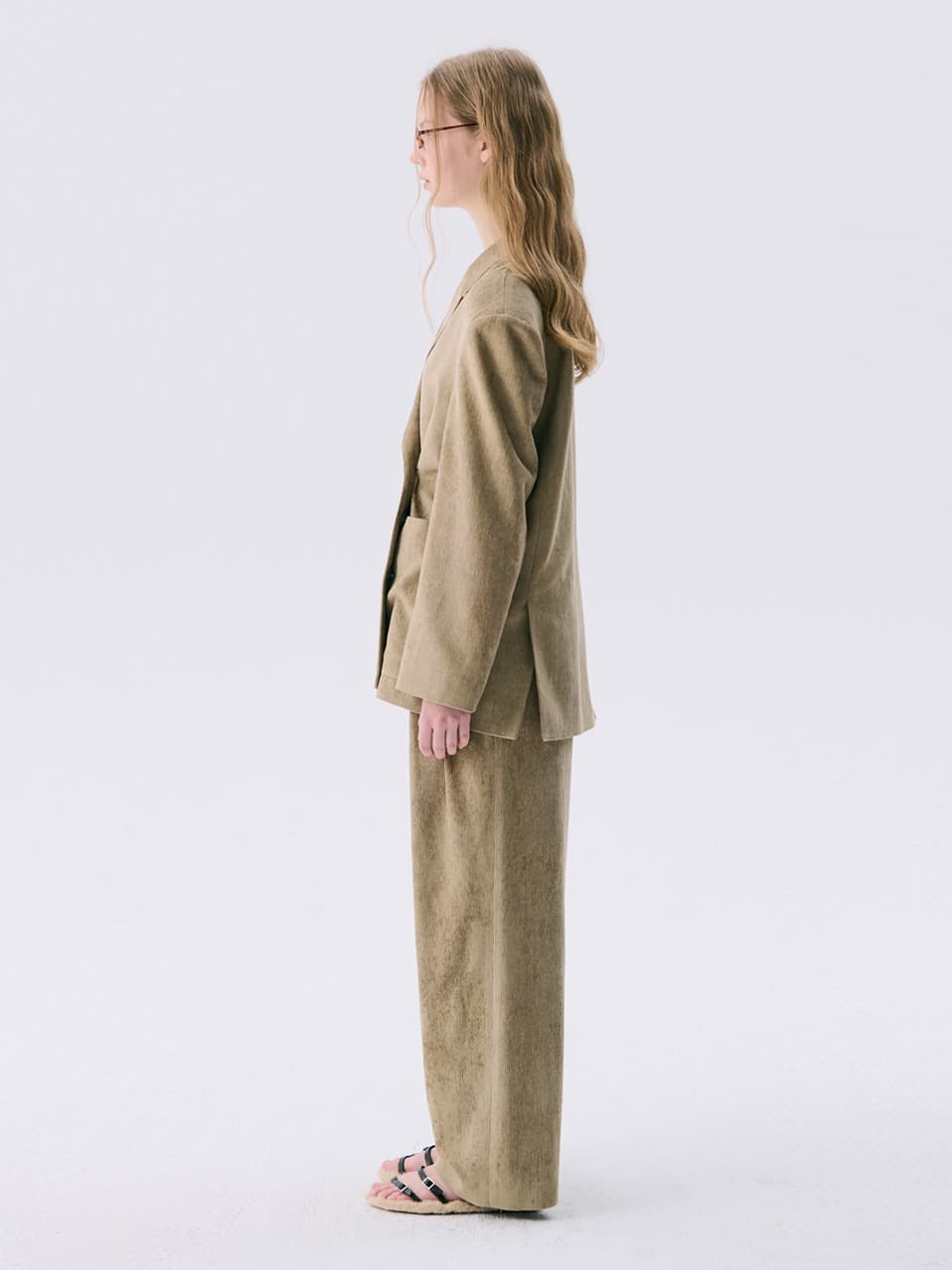 25 Corduroy Wide Pants — Light Khaki — vue 3