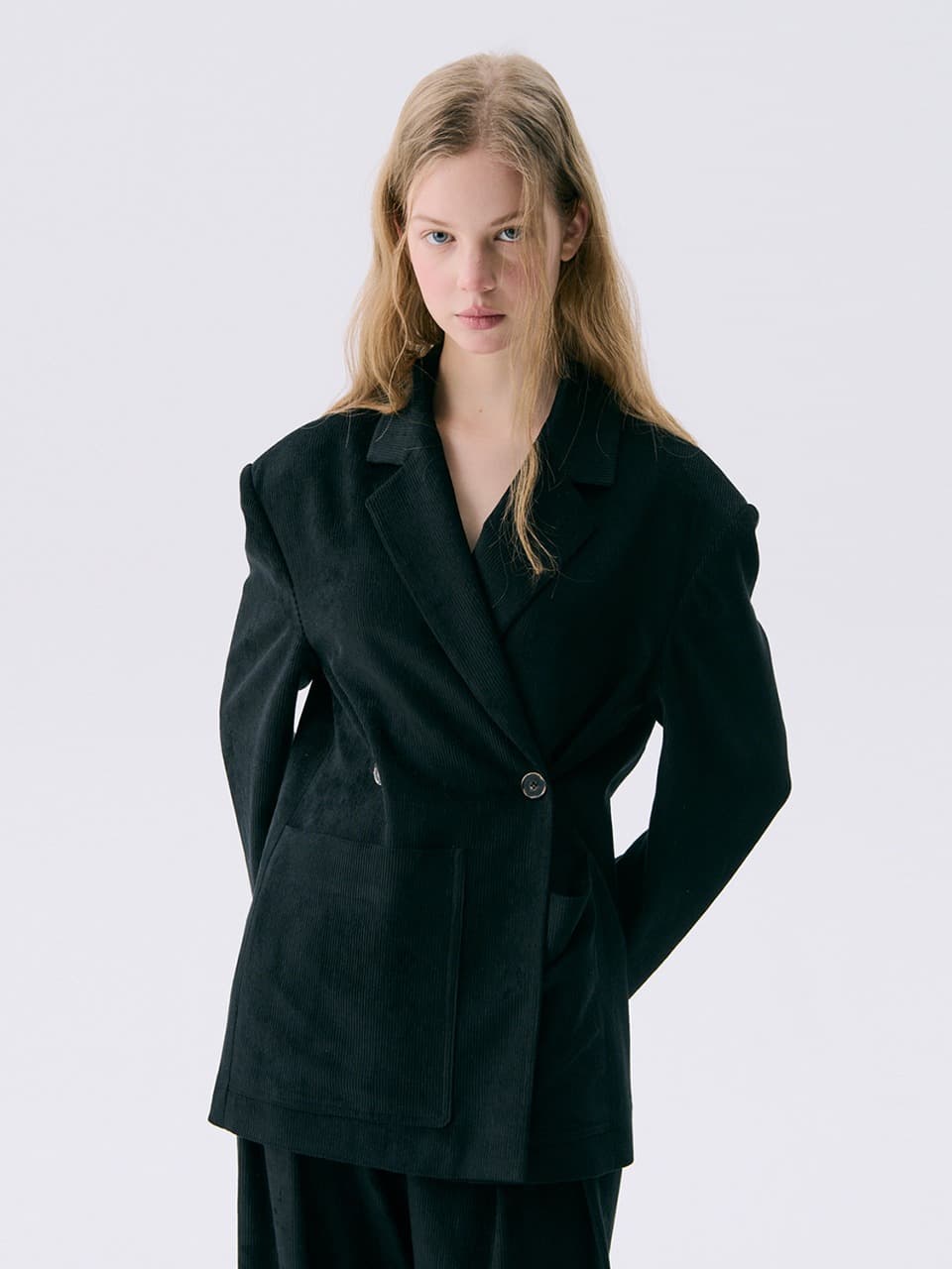 25 Corduroy 2-Way Jacket — Black — vue 1