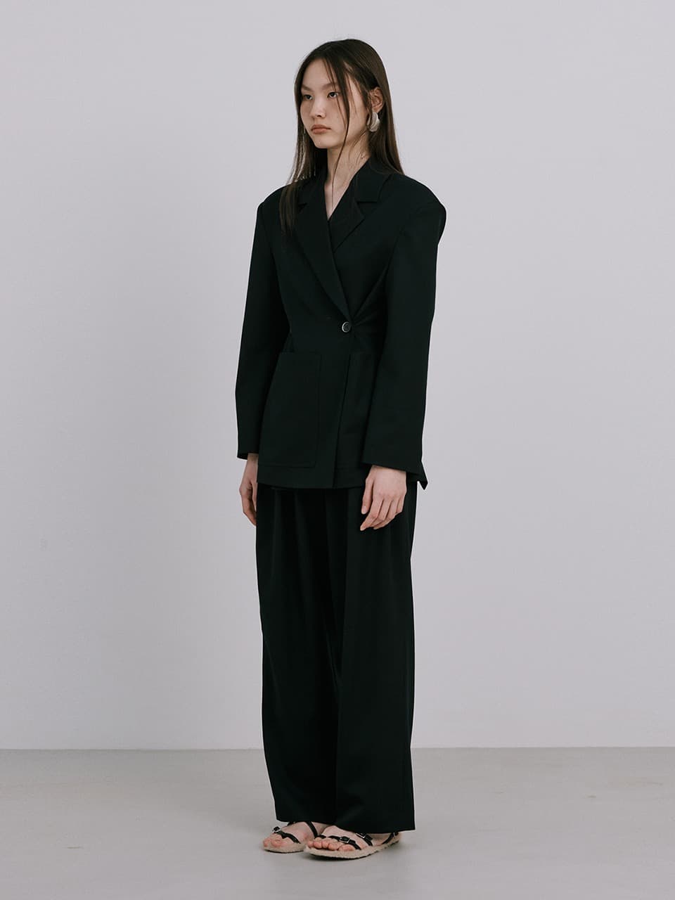 25 Wool Wide Pants — Navy — vue 6