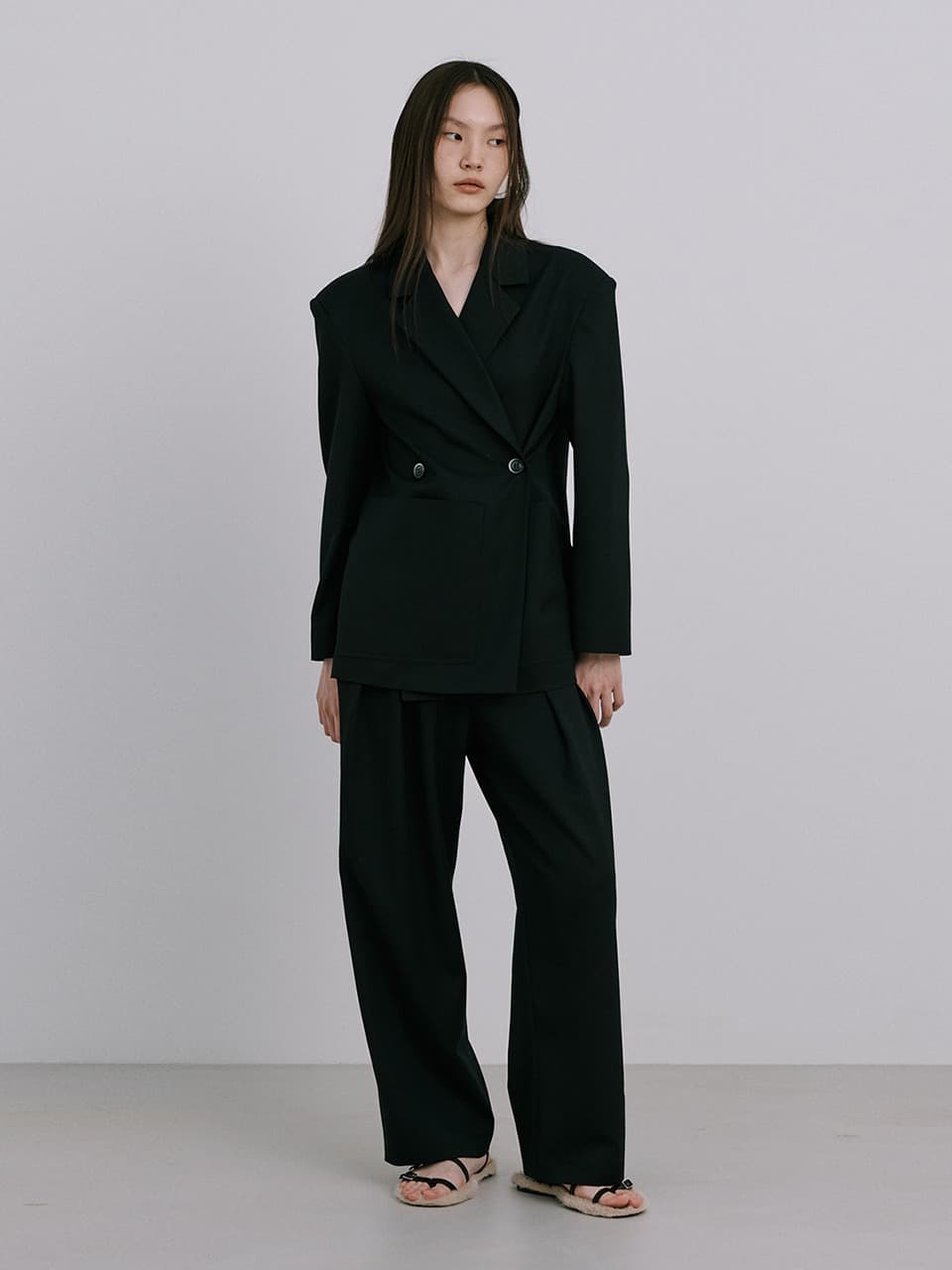 25 Wool Wide Pants — Navy — vue 8