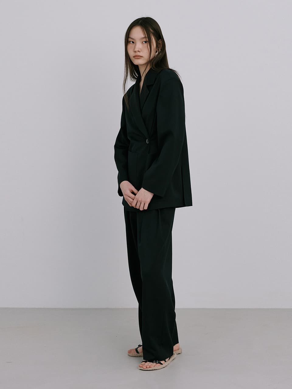 25 Wool Wide Pants — Navy — vue 9