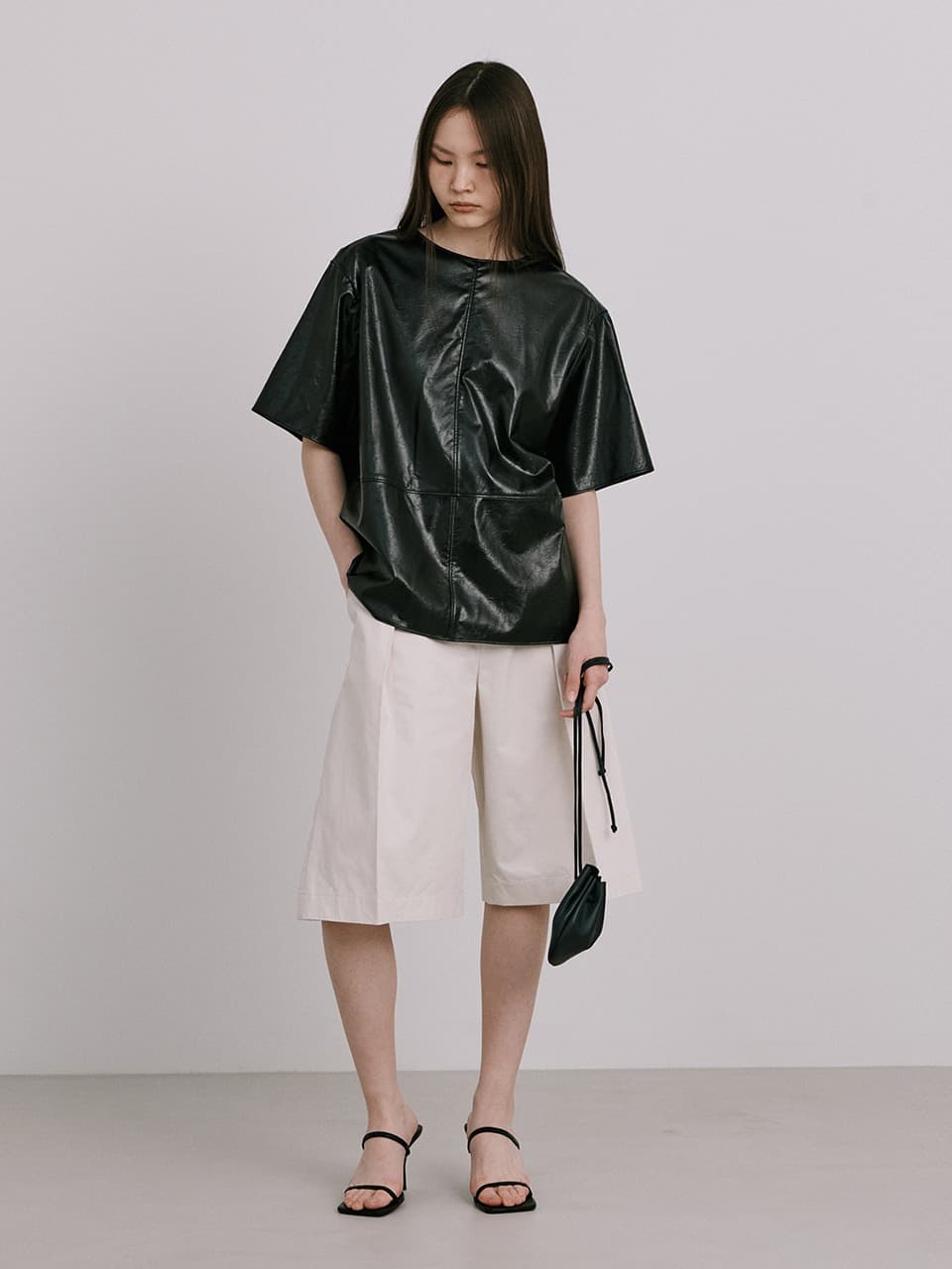 Fake Leather Top — Black — vue 5