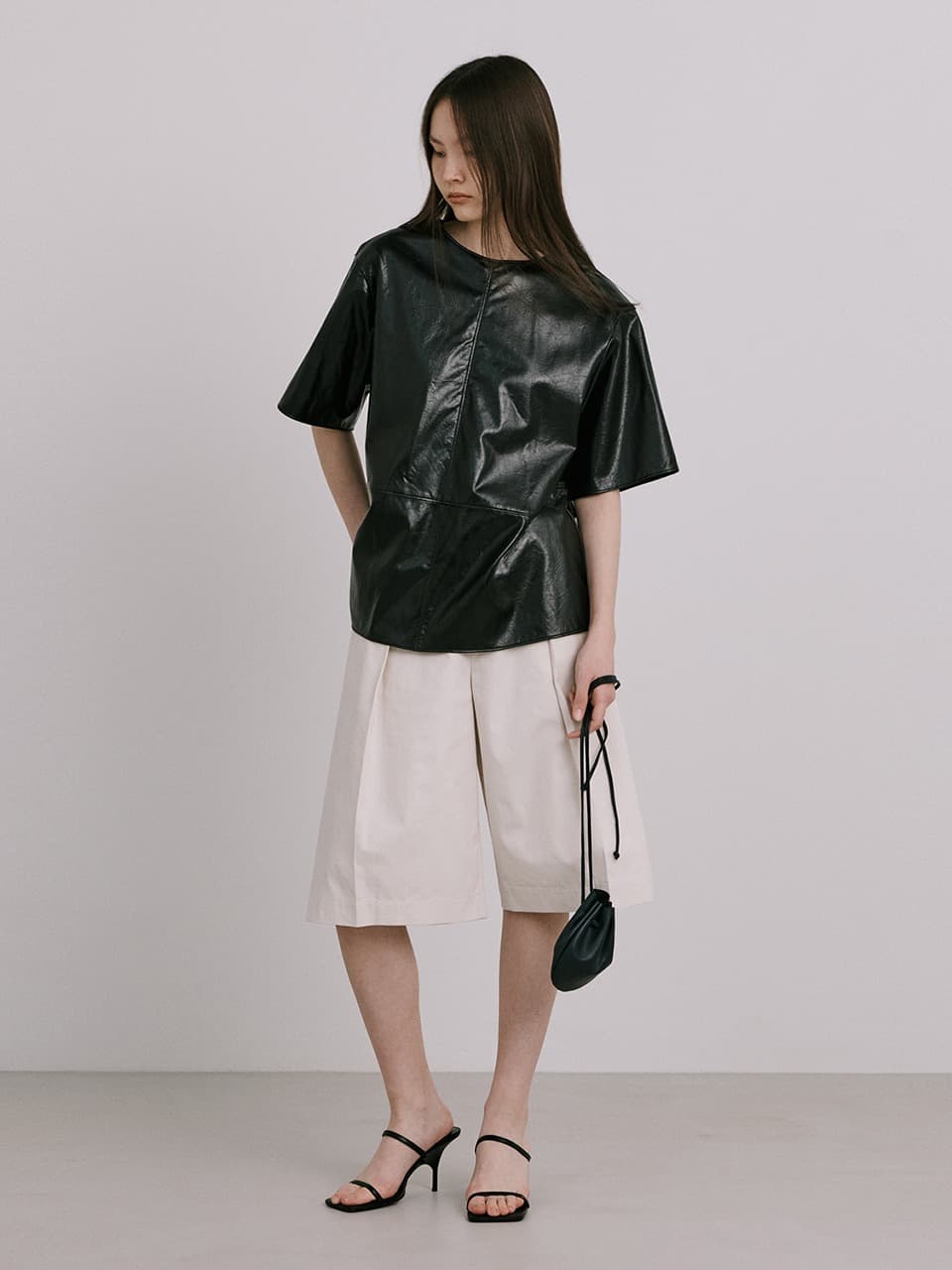 Fake Leather Top — Black — vue 7