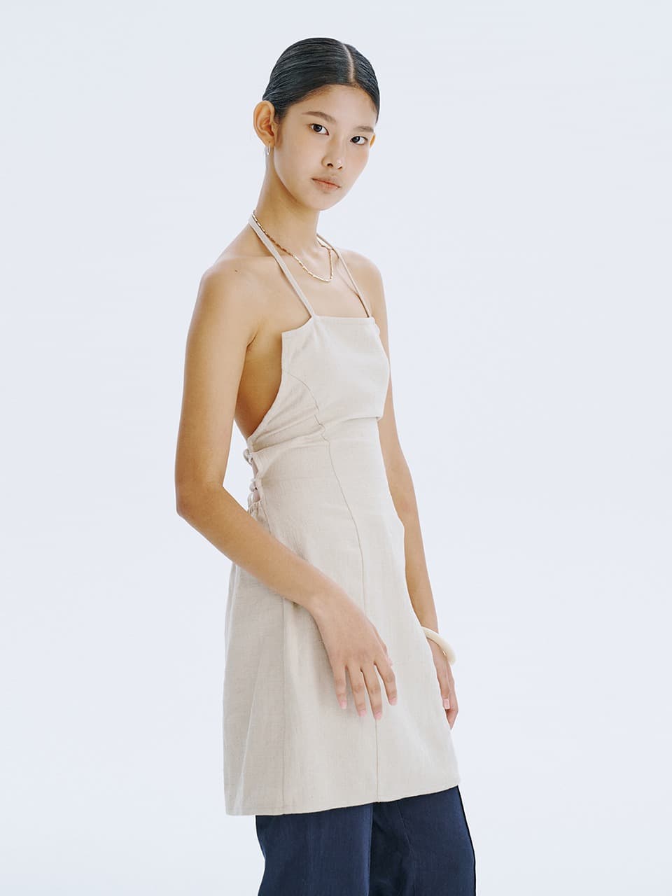 Strap Mini Dress — Beige — vue 6