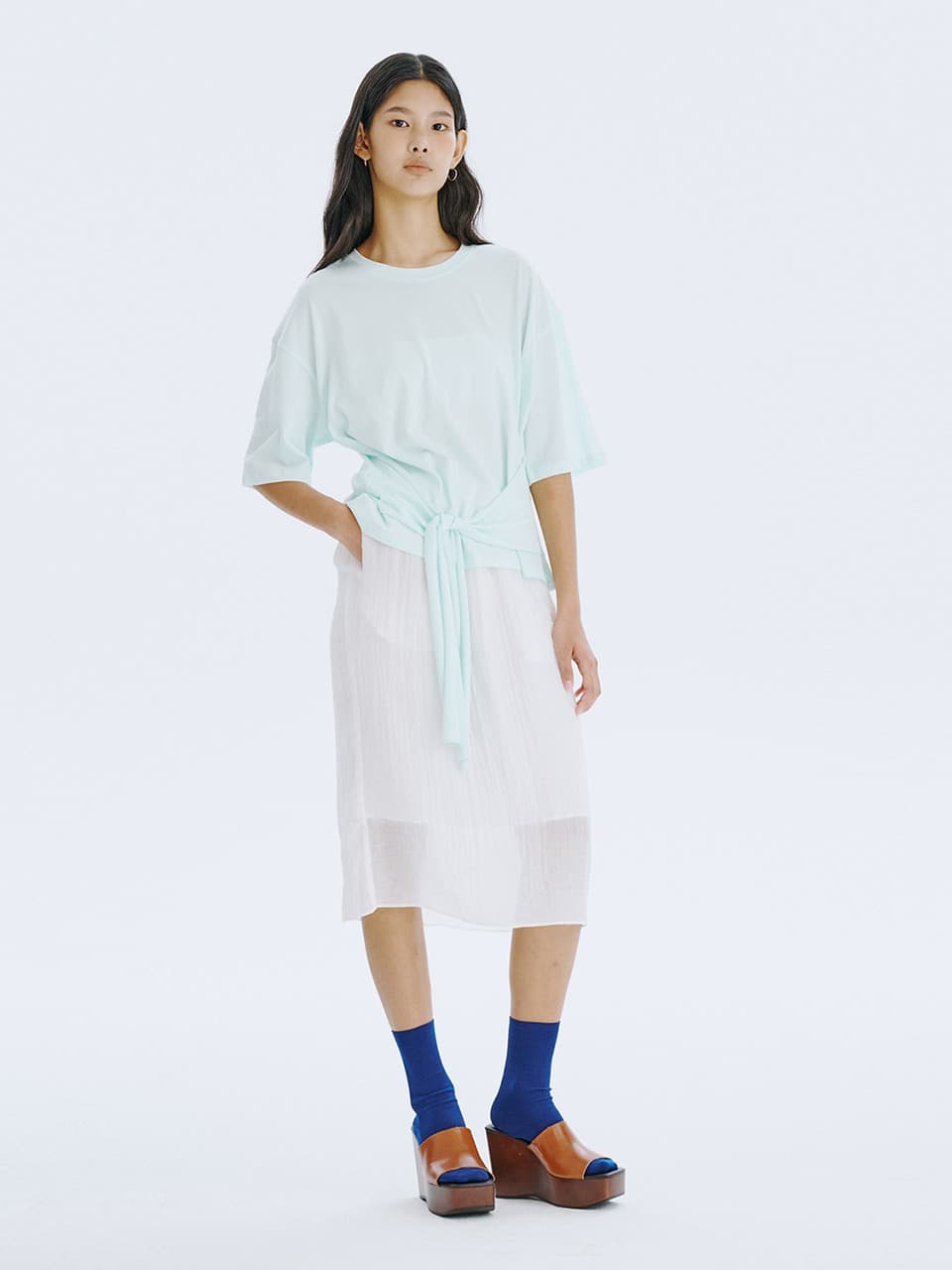 Waist Tied T — Mint — vue 9