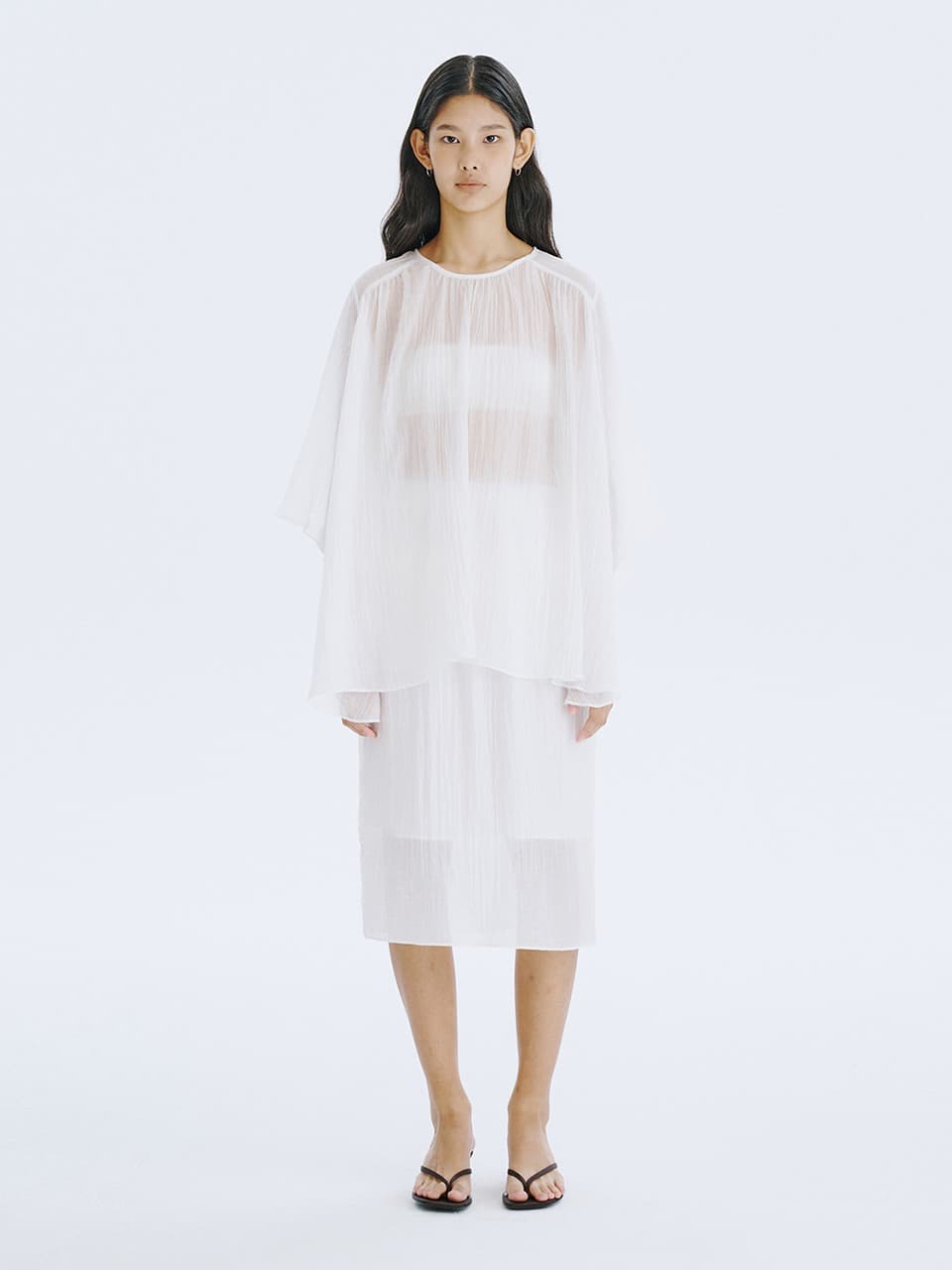 Plisse Blouse — White — vue 2