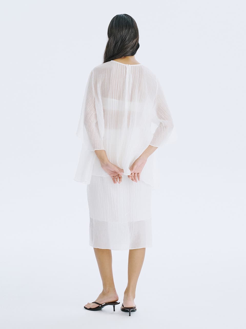 Plisse Blouse — White — vue 7