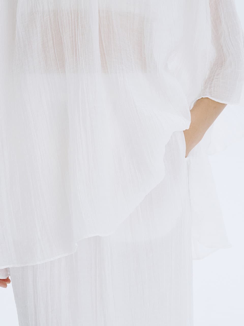 Plisse Blouse — White — vue 8