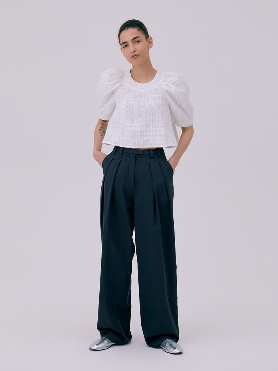 26 Zigzag Wide Pants — Navy — vue 4