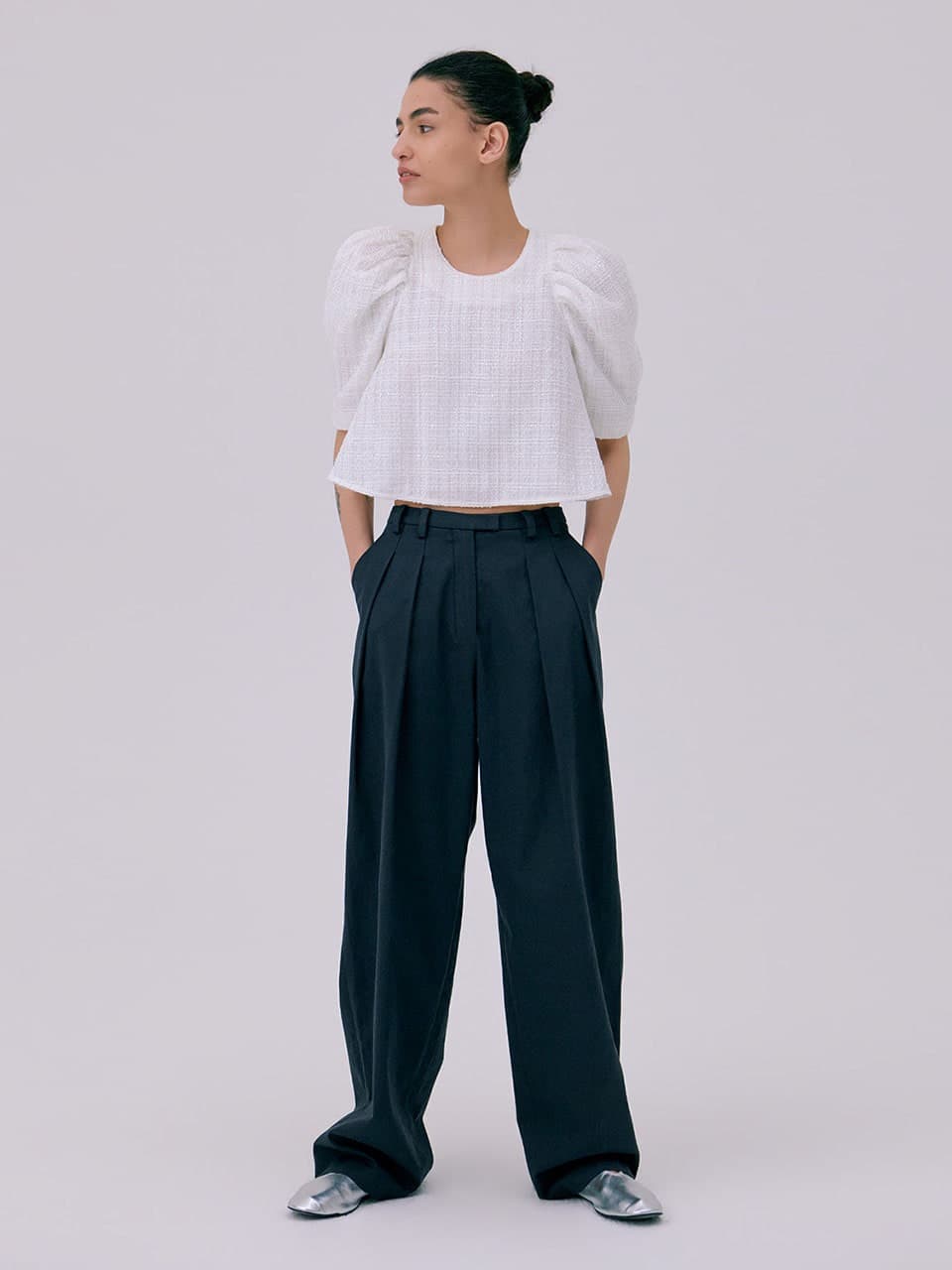 26 Zigzag Wide Pants — Navy — vue 6