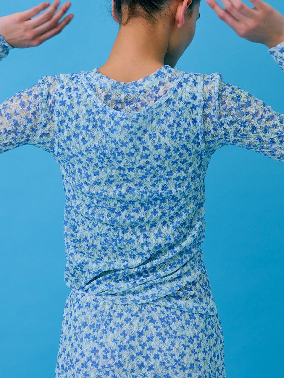 Floral Sleeveless — Light Blue — vue 2
