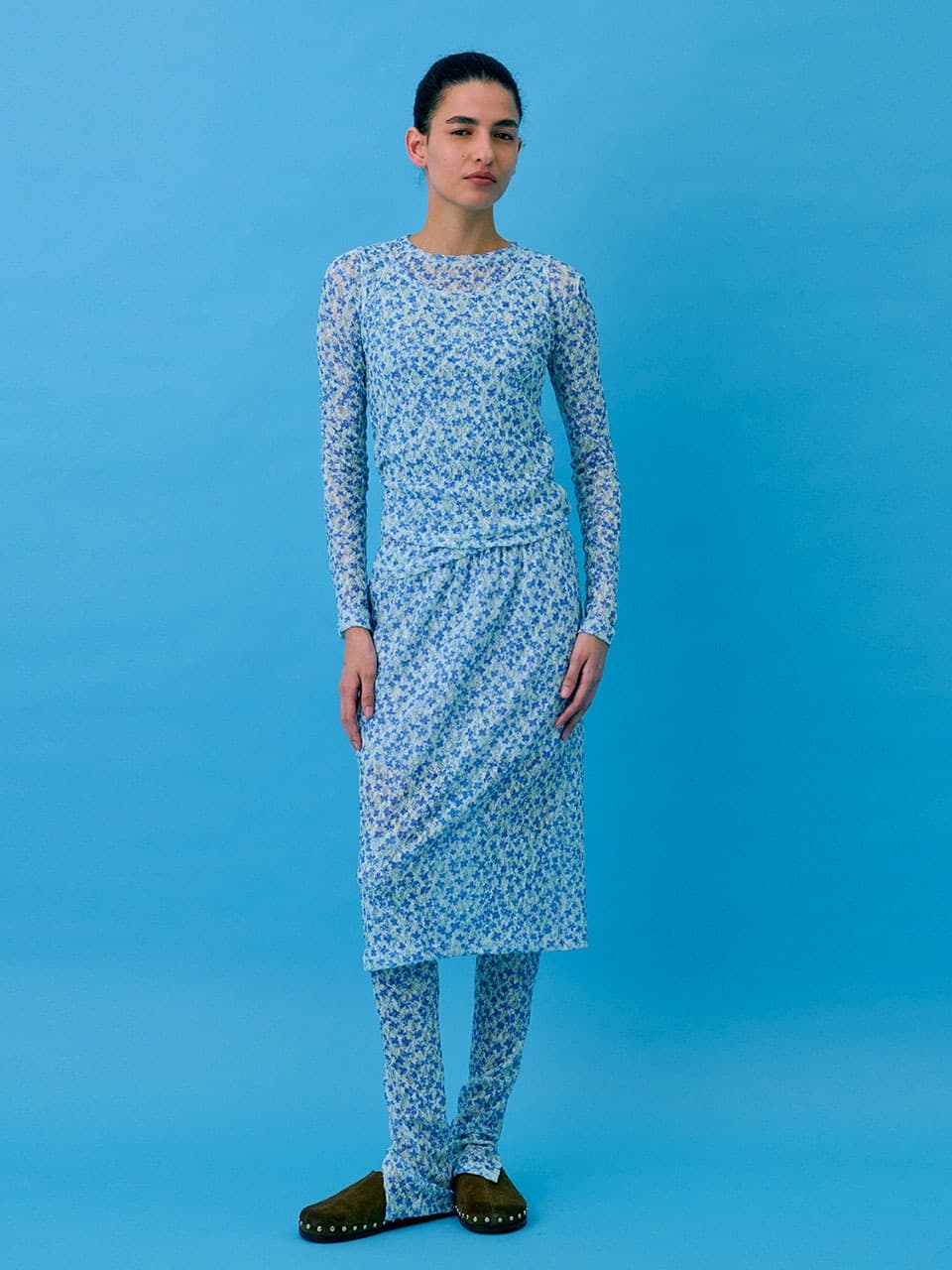 Floral Sleeveless — Light Blue — vue 7