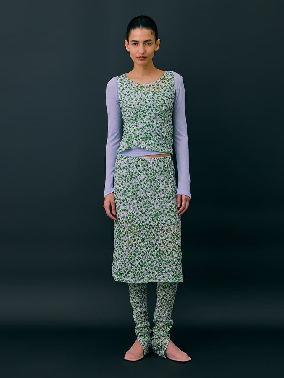Floral Skirt — Green — vue 4