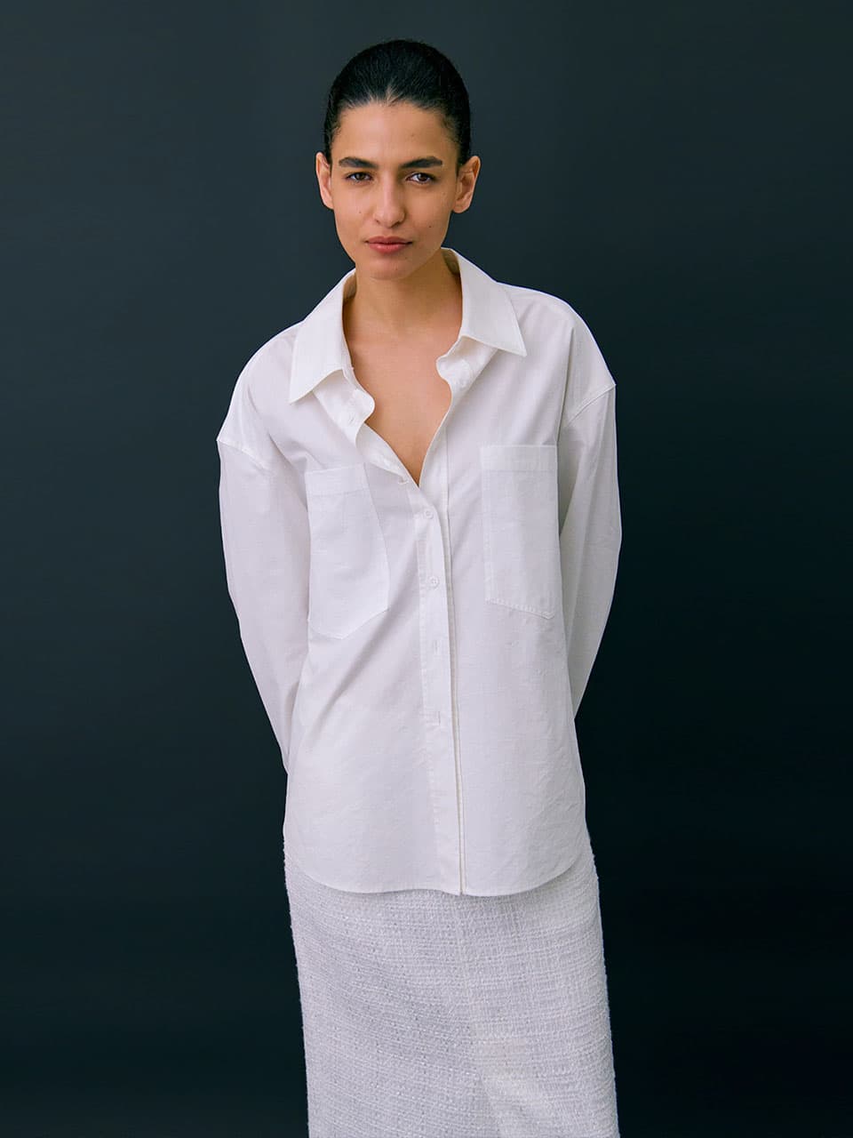 Oversized Pocket Shirts — Ivory — vue 5