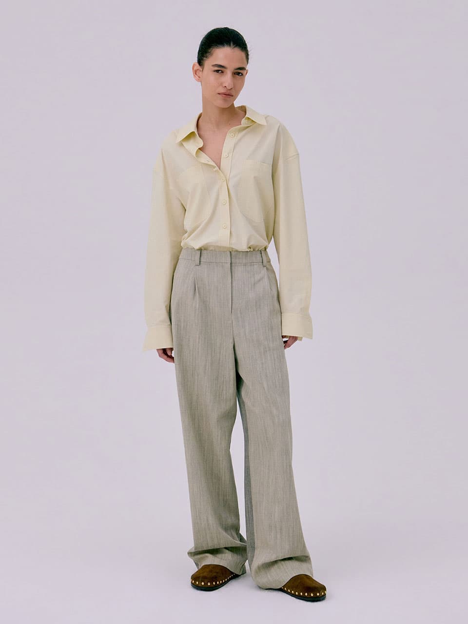 Oversized Pocket Shirts — Light Yellow — vue 4
