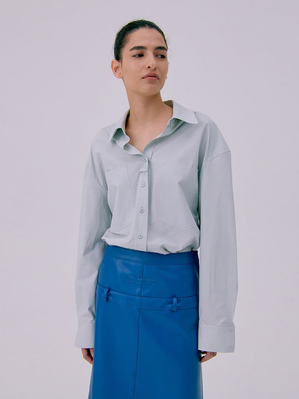 Oversized Pocket Shirts — Light Blue — vue 1