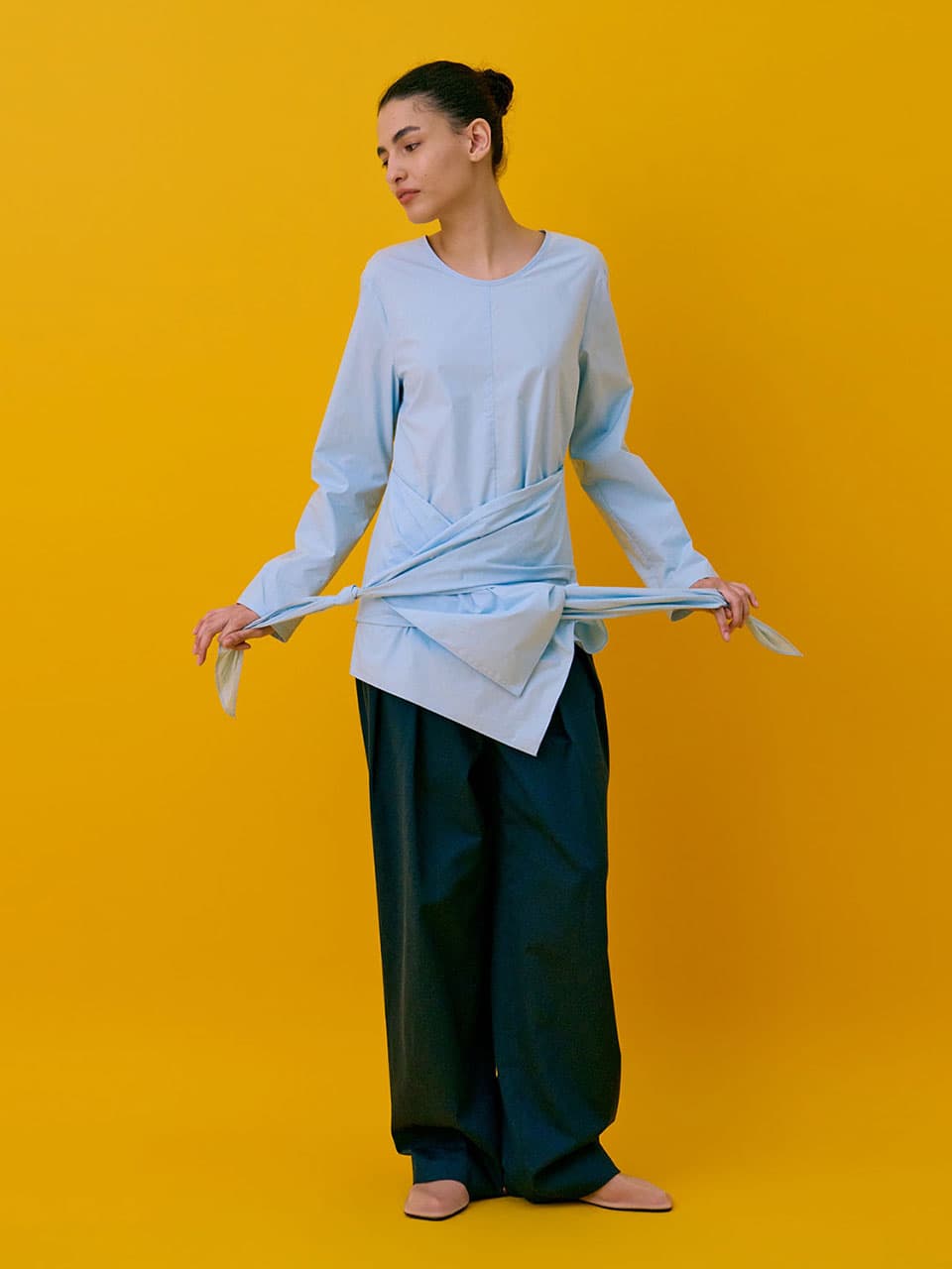 Drape Blouse — Light Blue — vue 10