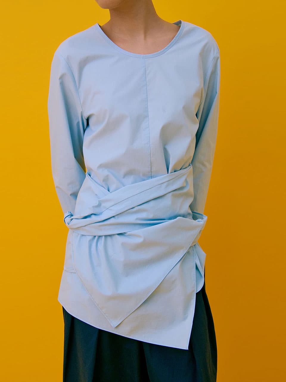 Drape Blouse — Light Blue — vue 1