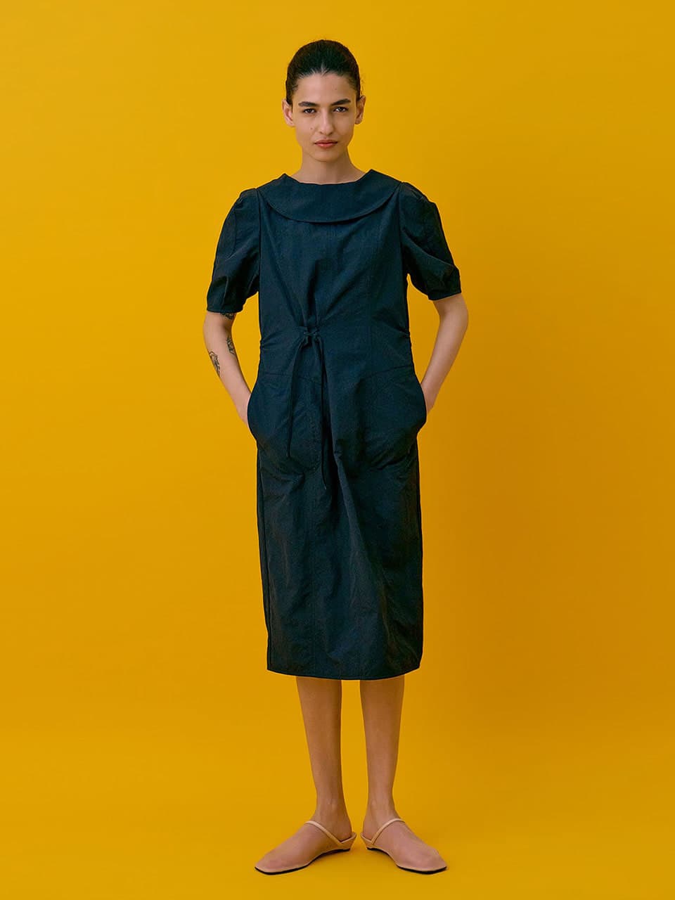 Puff sleeve dress — Dark Navy — vue 4