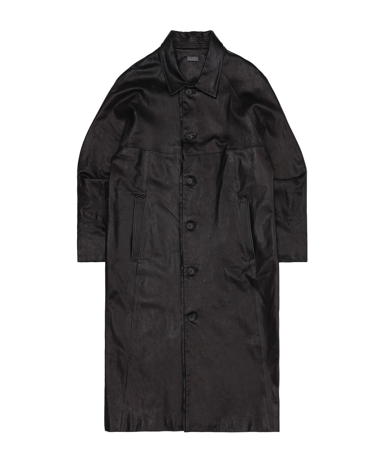 EP.9 01 Leather Coat — Black — vue 3