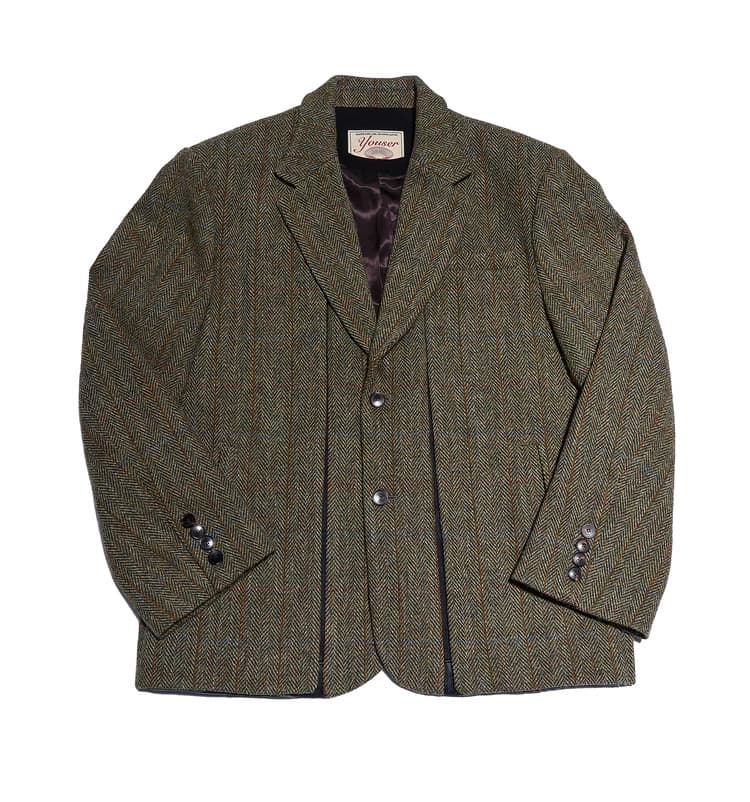 Veste hybride Harris Tweed — Chevrons kaki — vue 1