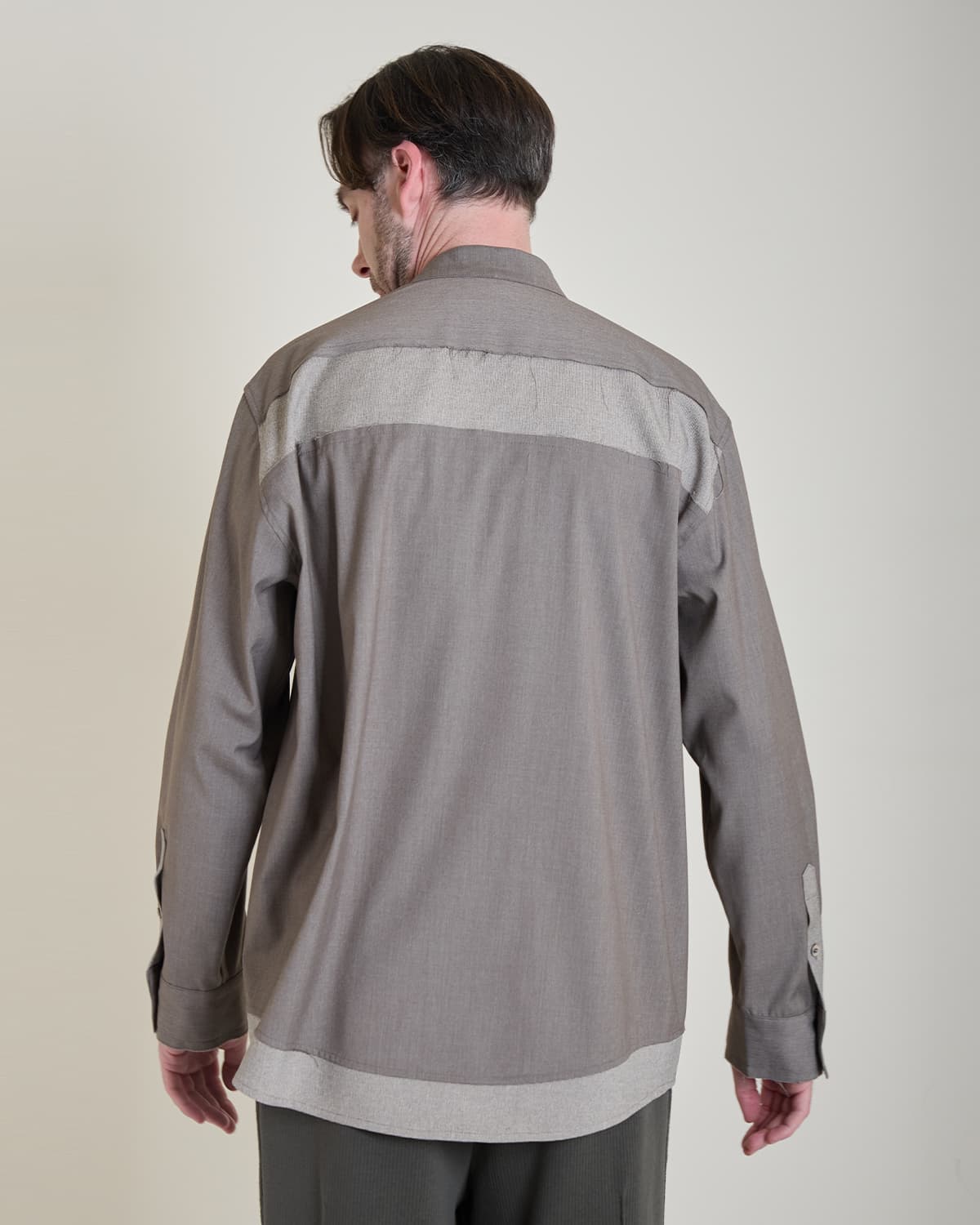 Wing-Tip Collar Shirt (brown) — vue 6