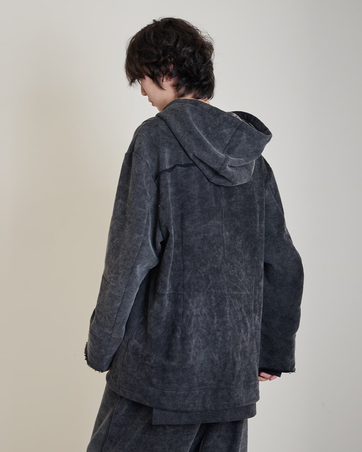Half-Pocket Hoodie (snow black) — vue 6