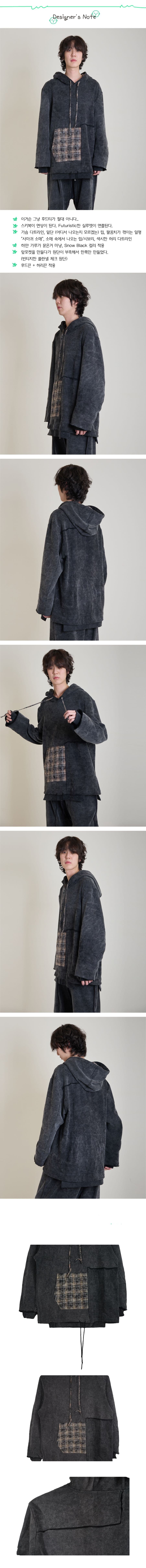 Half-Pocket Hoodie (snow black) — vue 8