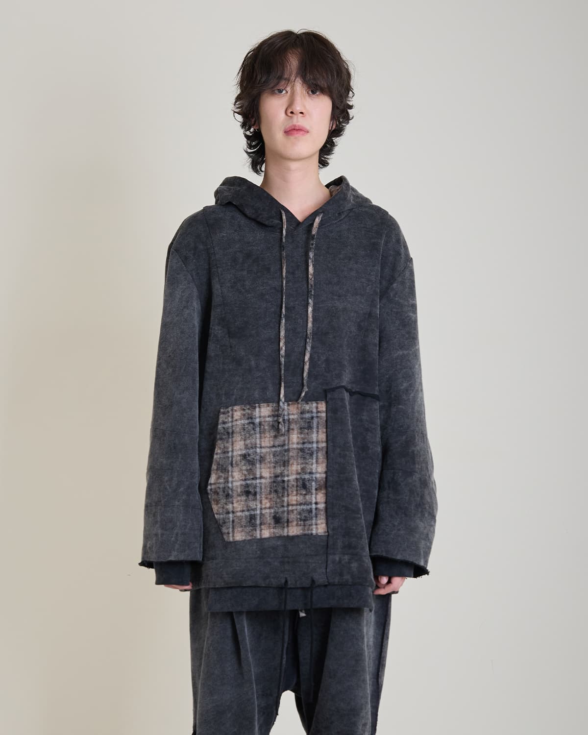 Half-Pocket Hoodie (snow black) — vue 1