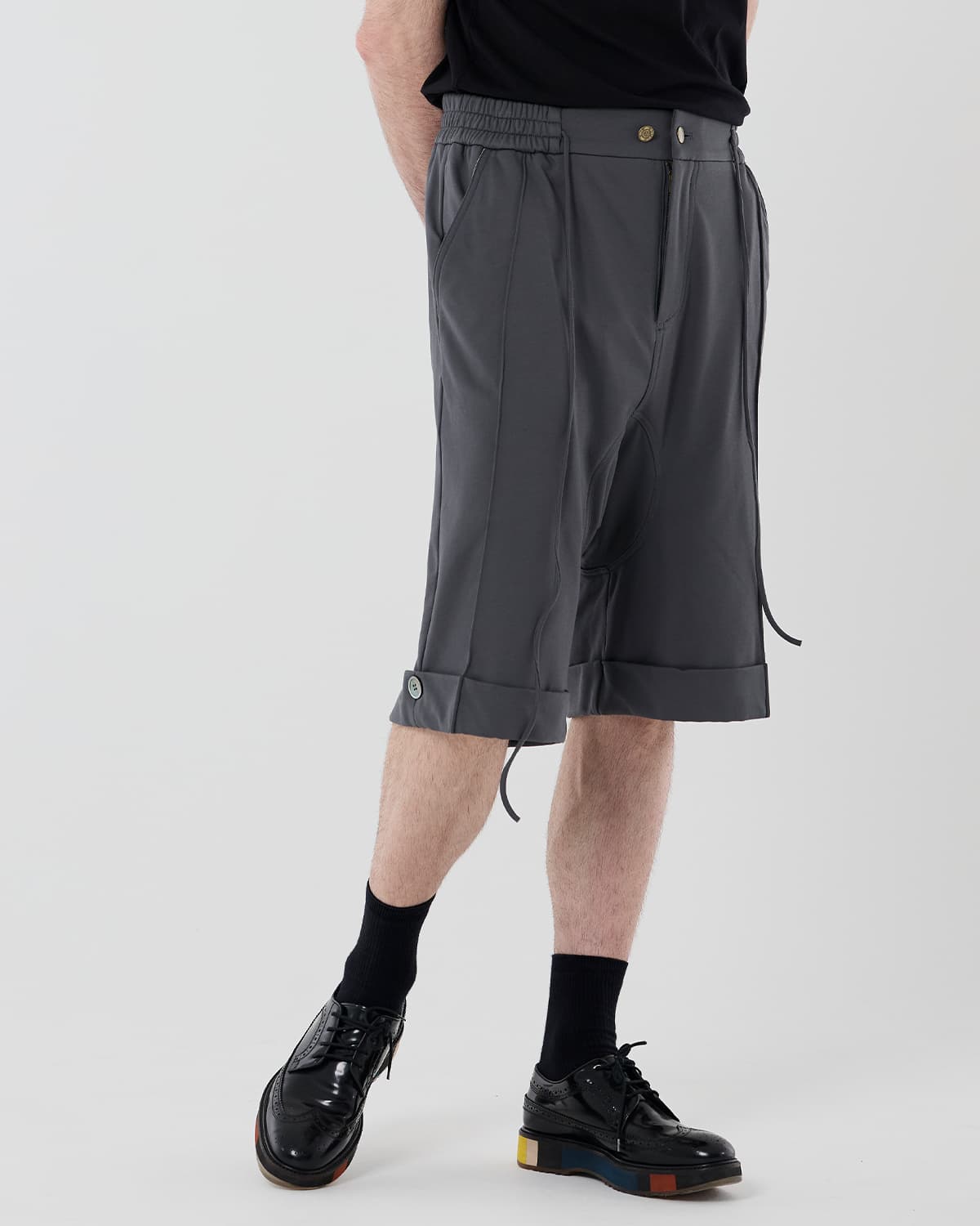 Short Baggie Trousers – dark grey — vue 6