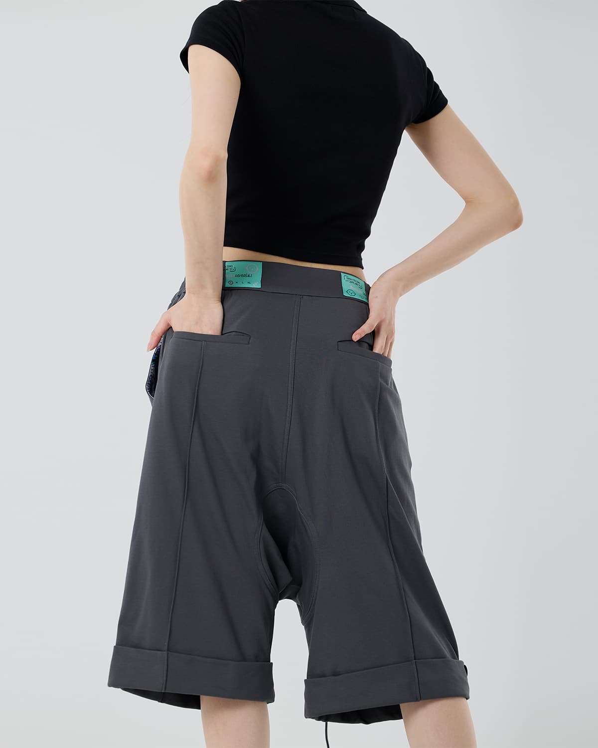 Short Baggie Trousers – dark grey — vue 9