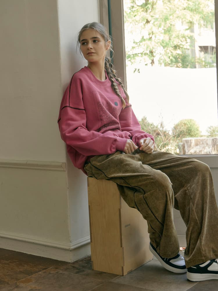 Velvet Wide Pants (Olive Green) — vue 5