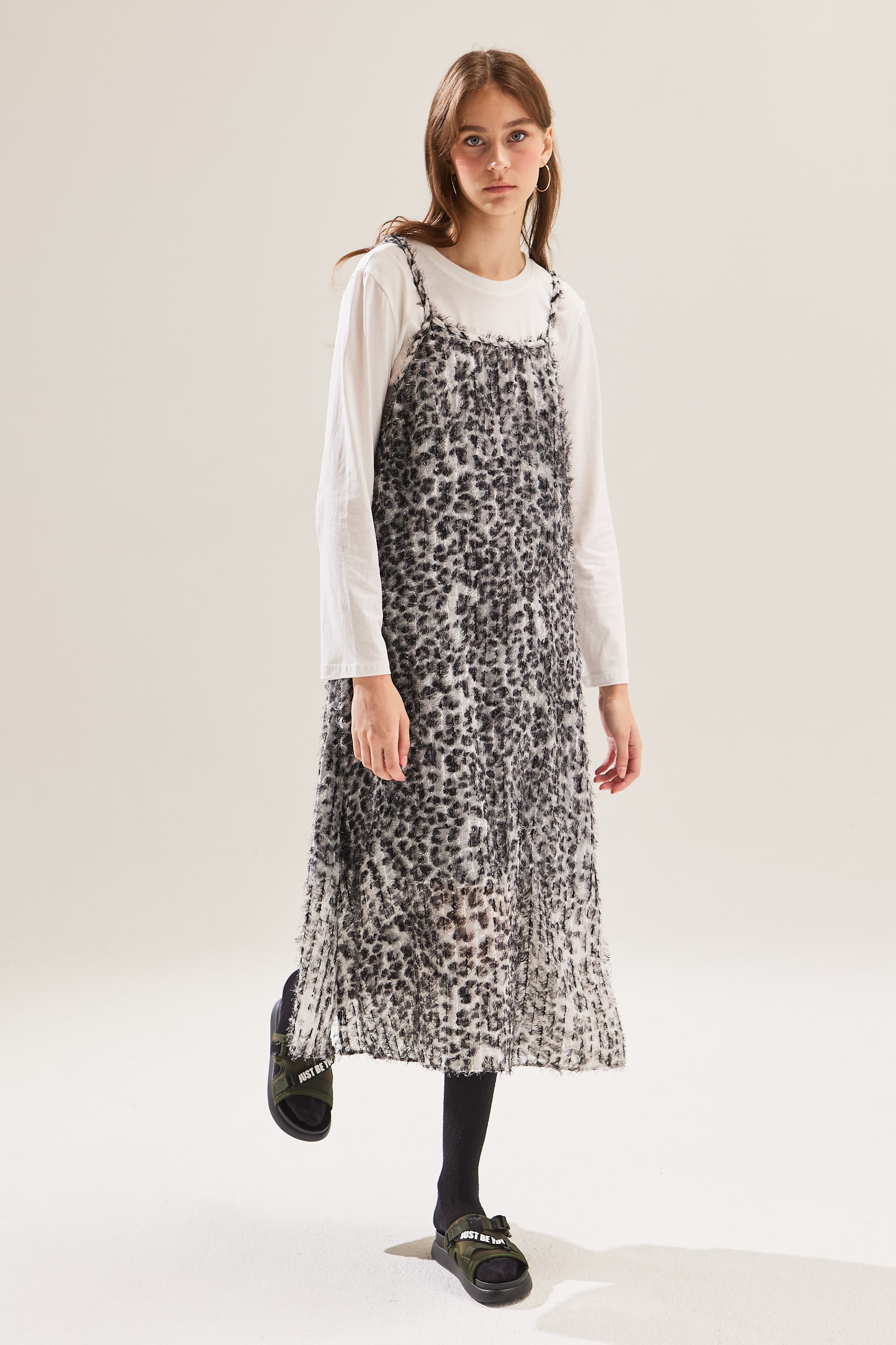 Furry Leopard Slip Dress — vue 8