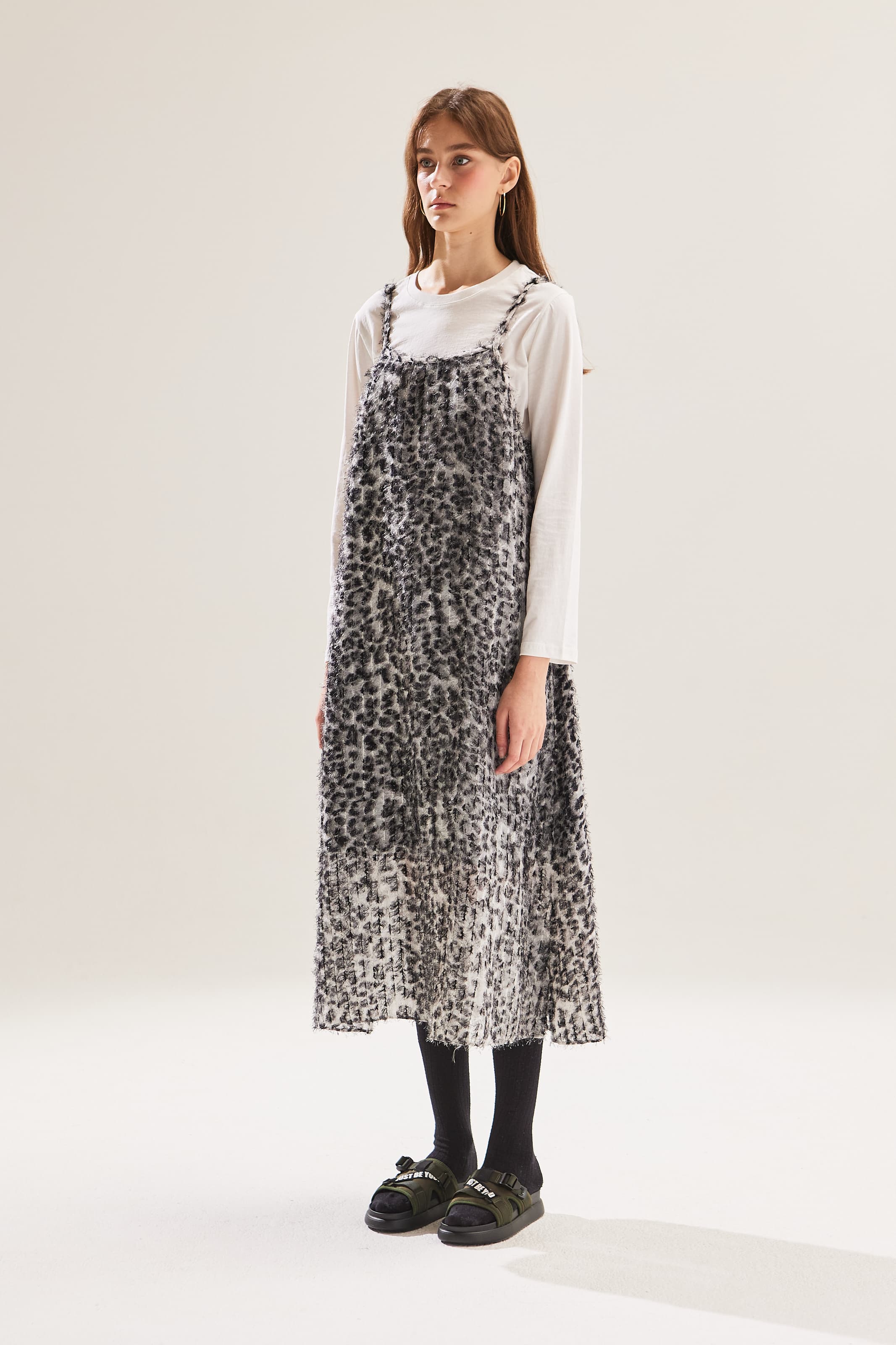 Furry Leopard Slip Dress — vue 10