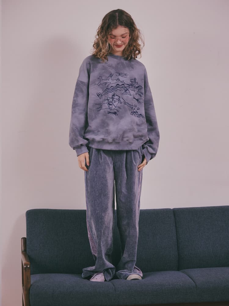 Royal Hunting Scene Sweatshirt (Navy) — vue 1