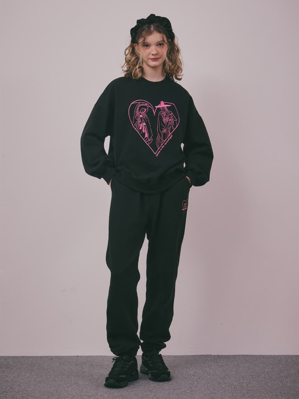 Lovers in the Moonlight Fleece Sweat Set-Up (Black) — vue 5