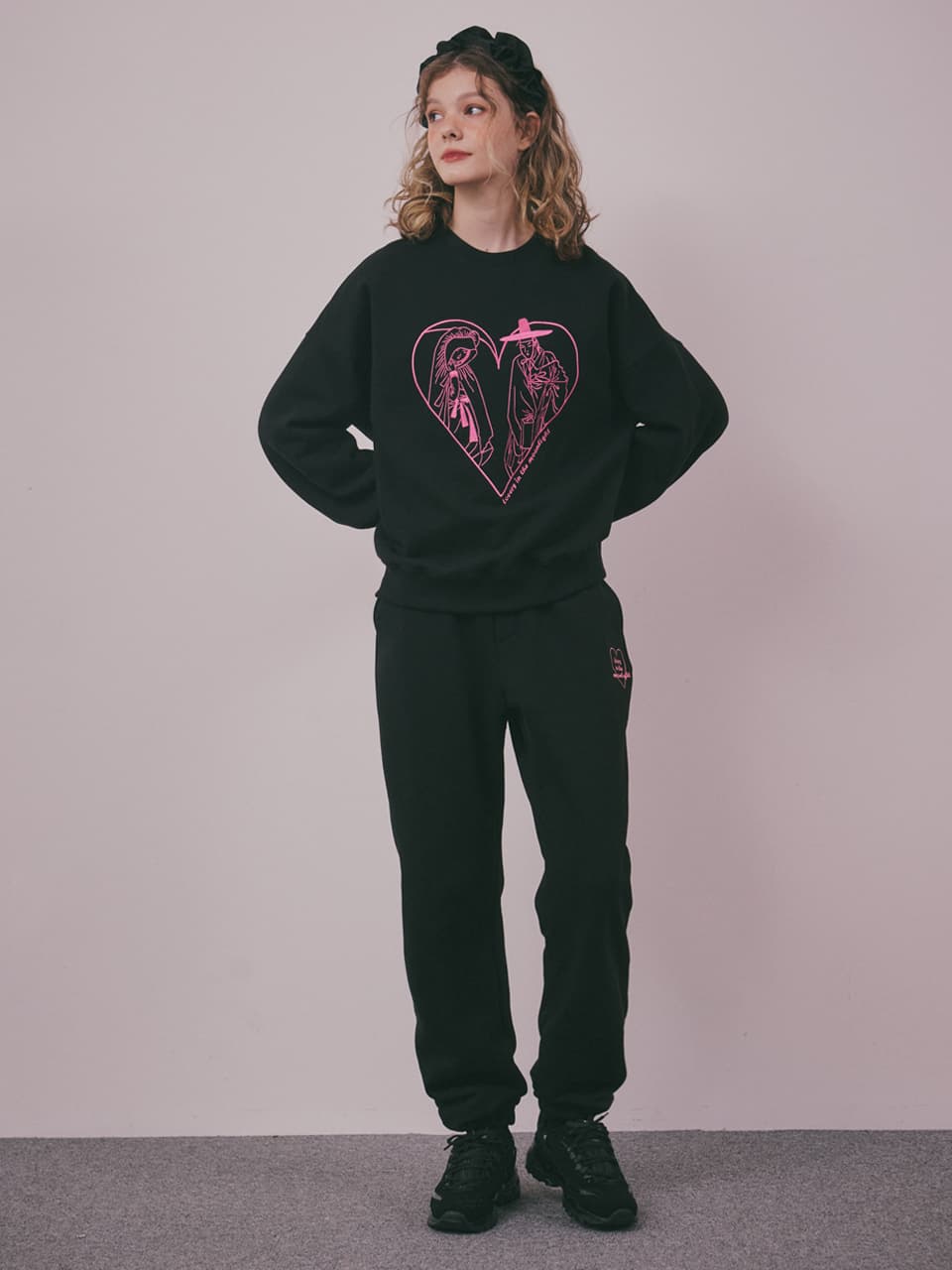 Lovers in the Moonlight Fleece Sweat Set-Up (Black) — vue 6