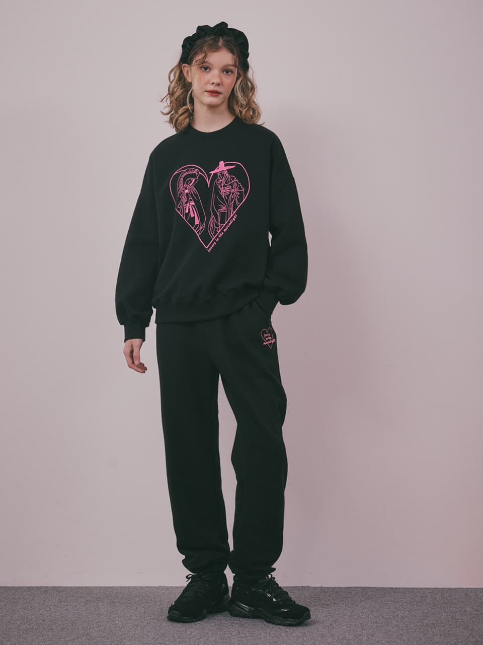 Lovers in the Moonlight Fleece Sweat Set-Up (Black) — vue 9