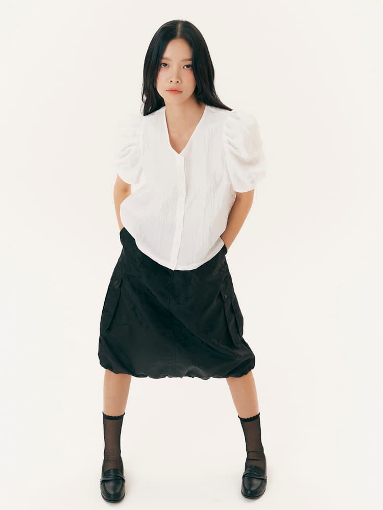 Camouflage Cargo Skirt (Black) — vue 3