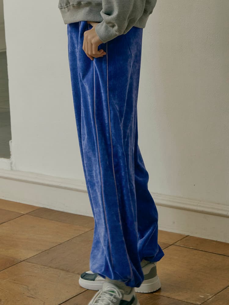 Velvet Wide Pants (Blue) — vue 5