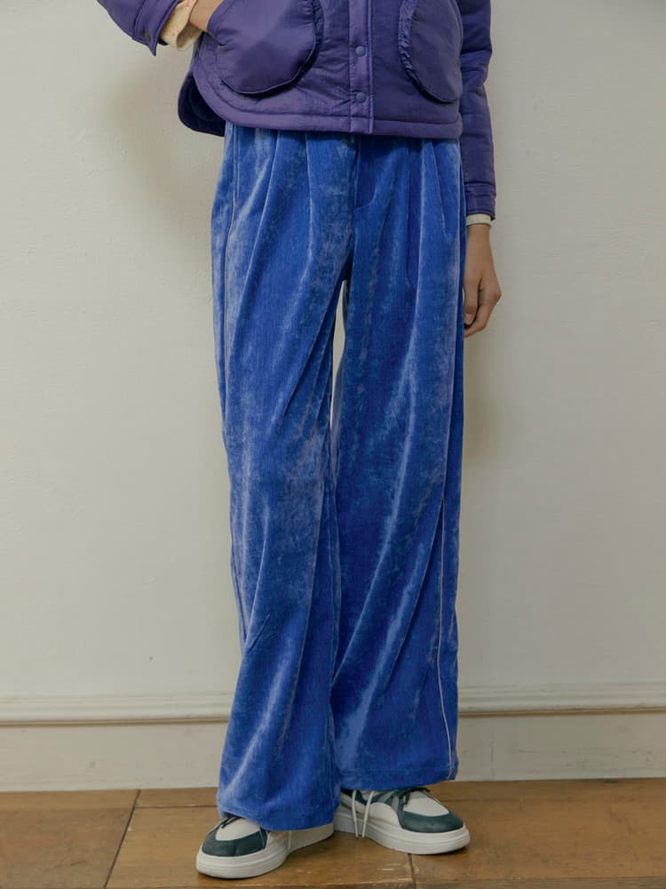 Velvet Wide Pants (Blue) — vue 1